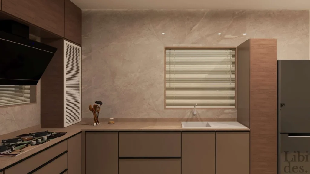Kitchen in stone and veneer