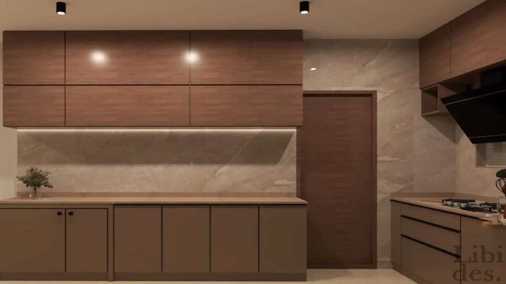Kitchen — run of veneer cabinetry