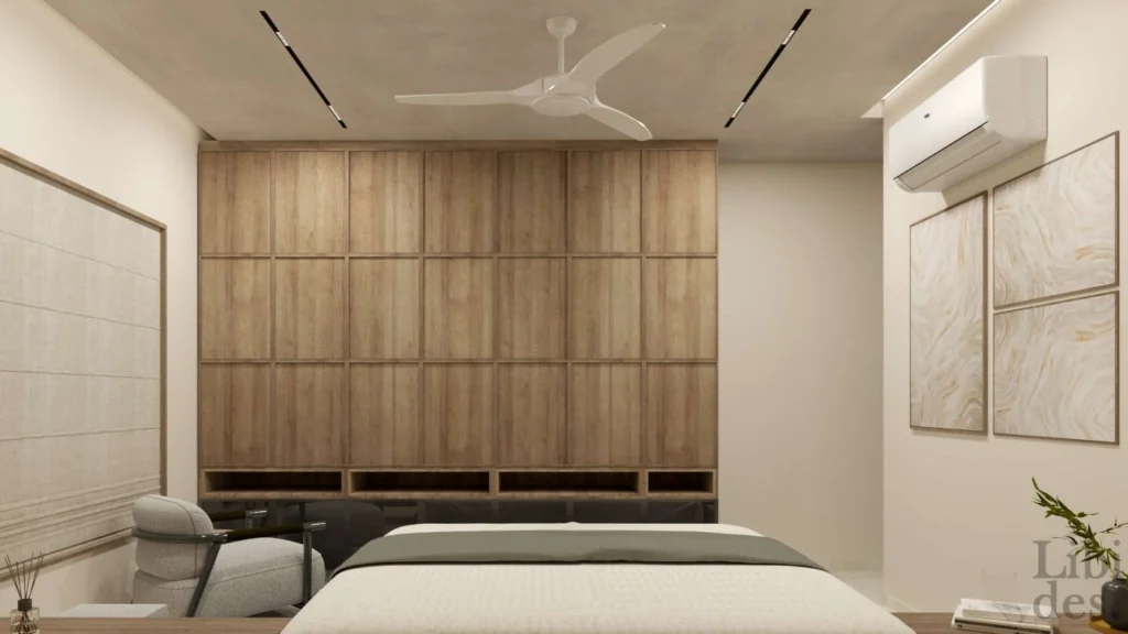 Bedroom — full-height wardrobe wall