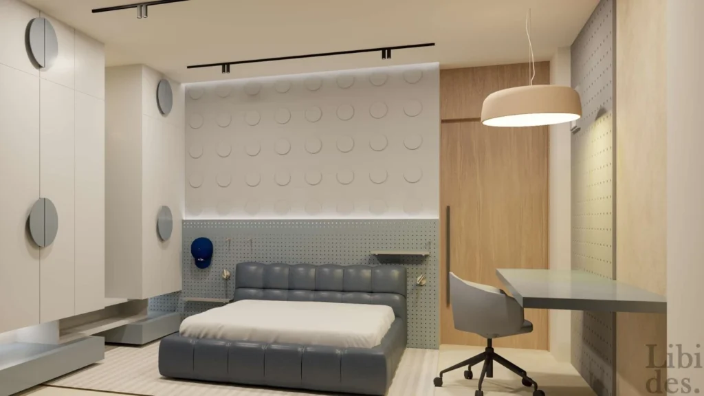 Children’s room — dotted feature wall