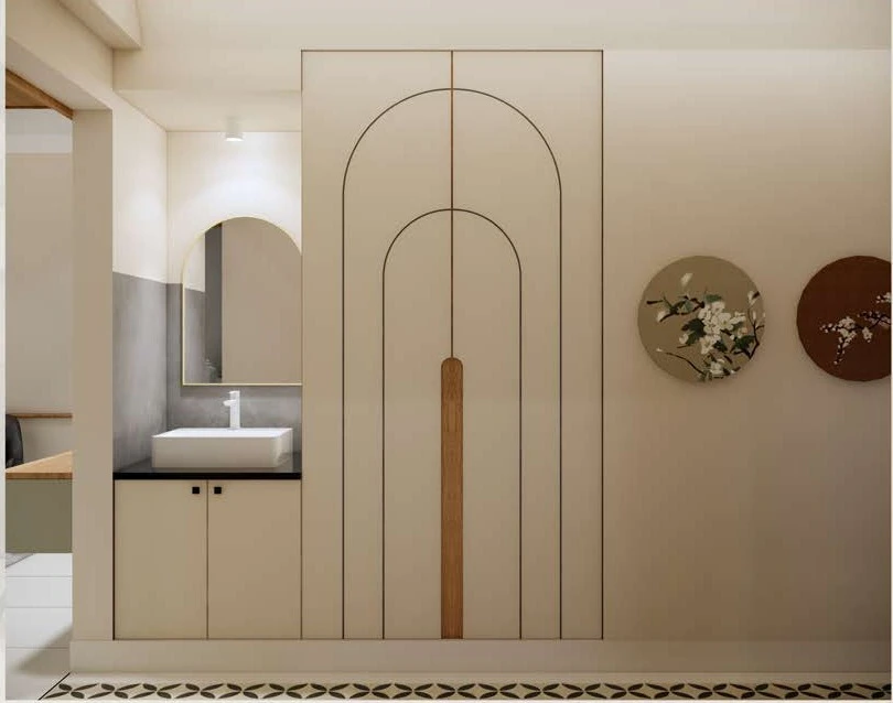 Vanity — arched mirror and wash counter