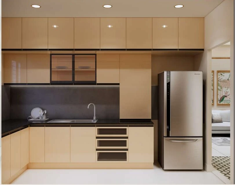 Kitchen — counter and tall storage