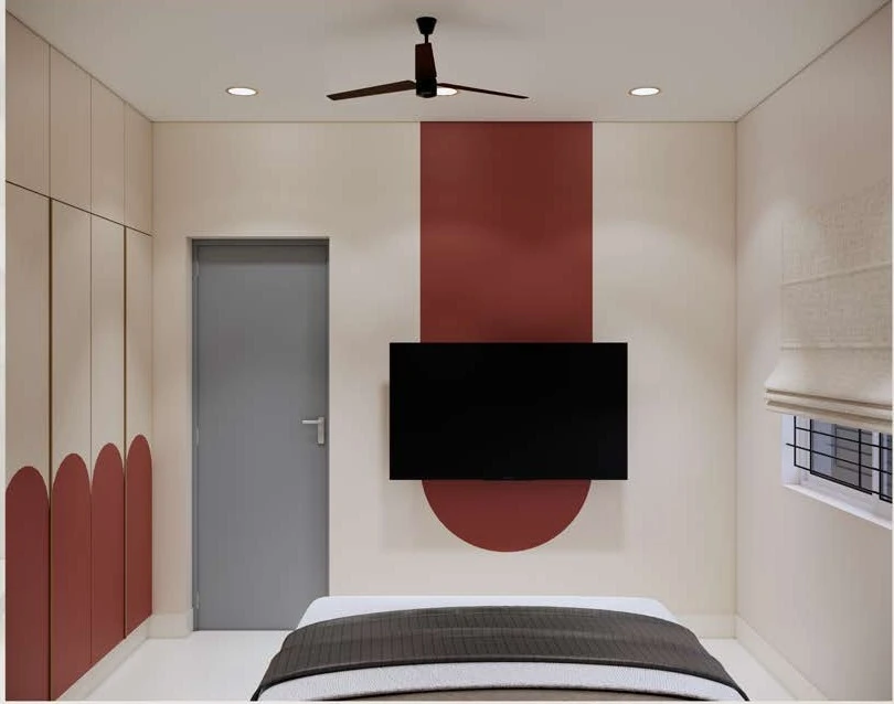 Bedroom — media wall and wardrobe