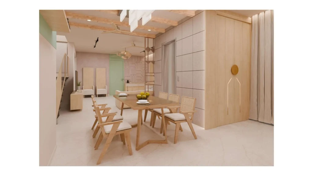 Dining — table beside the screen