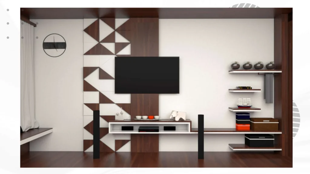 Bedroom — geometric media wall