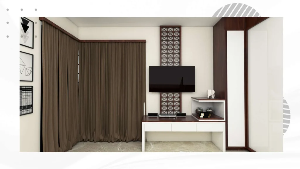 Bedroom — wardrobe and media wall