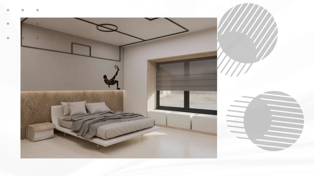 Bedroom — bay seating and study