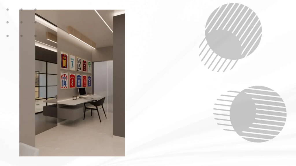 Study — gallery wall and desk